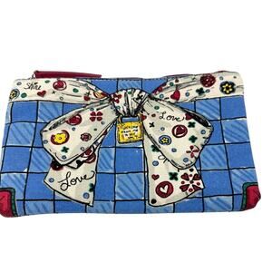 BRIGHTON With Love From Me To You Tom Clancy Sparkle Bow Zip Zipper Pouch Canvas